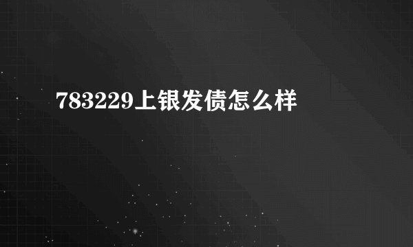 783229上银发债怎么样