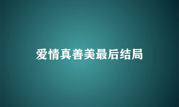 爱情真善美最后结局