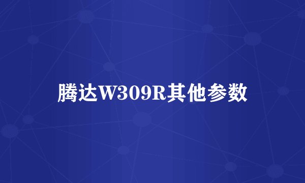 腾达W309R其他参数