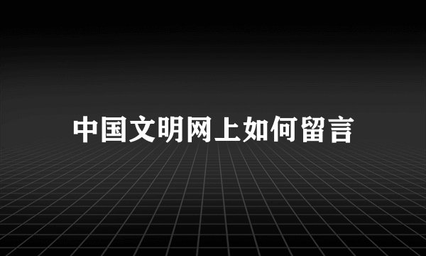 中国文明网上如何留言