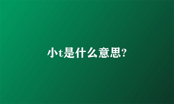 小t是什么意思?