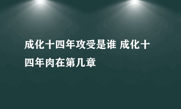 成化十四年攻受是谁 成化十四年肉在第几章