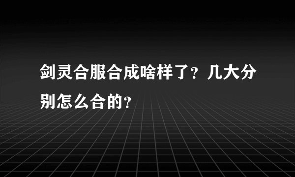 剑灵合服合成啥样了？几大分别怎么合的？