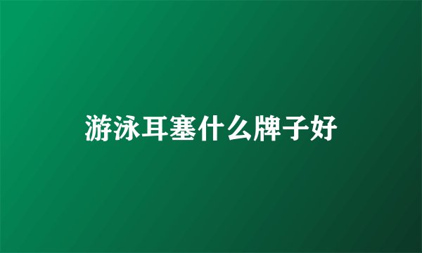 游泳耳塞什么牌子好