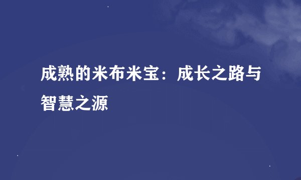 成熟的米布米宝：成长之路与智慧之源