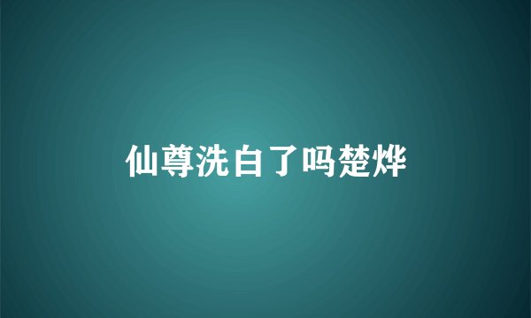 仙尊洗白了吗楚烨