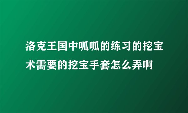 洛克王国中呱呱的练习的挖宝术需要的挖宝手套怎么弄啊