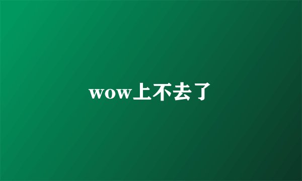 wow上不去了