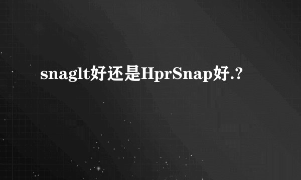 snaglt好还是HprSnap好.?