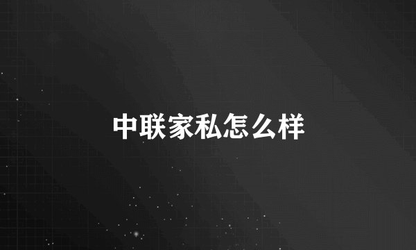 中联家私怎么样
