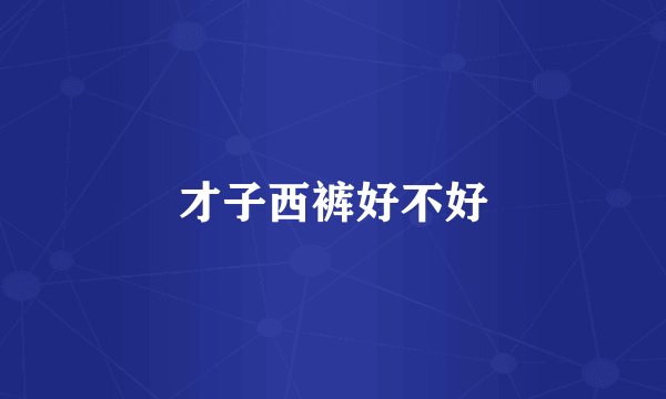 才子西裤好不好