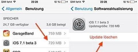 苹果iOS7.1 beta3怎么删除OTA升级包