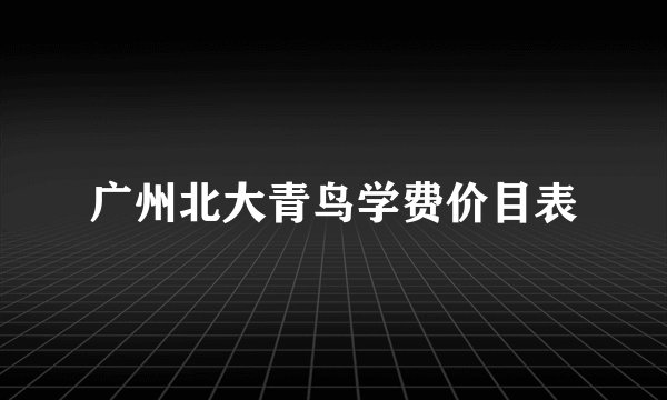 广州北大青鸟学费价目表