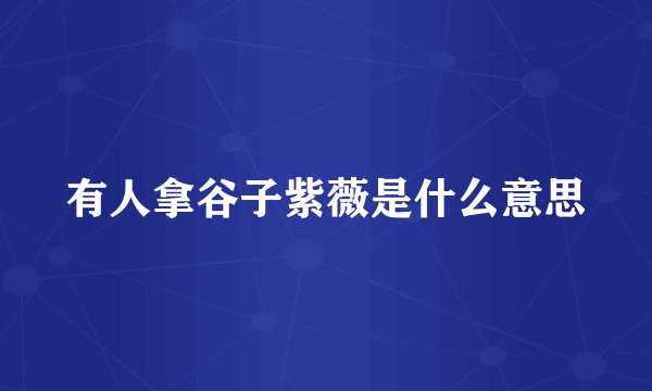 有人拿谷子紫薇是什么意思
