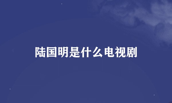 陆国明是什么电视剧