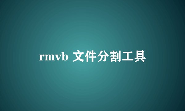 rmvb 文件分割工具
