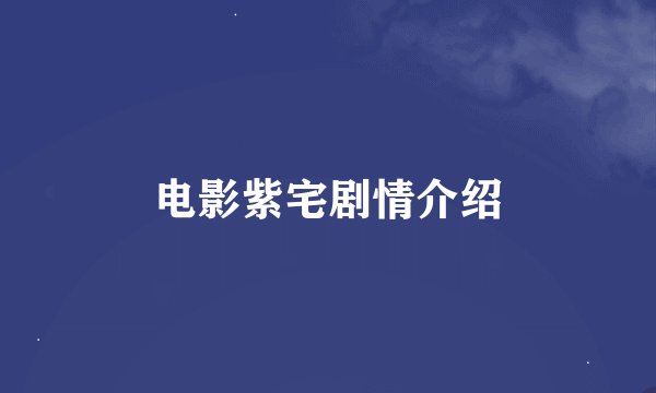 电影紫宅剧情介绍