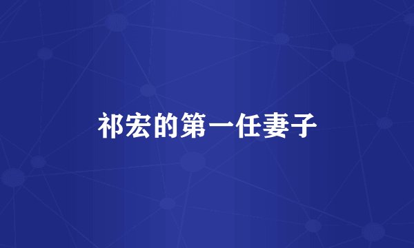 祁宏的第一任妻子