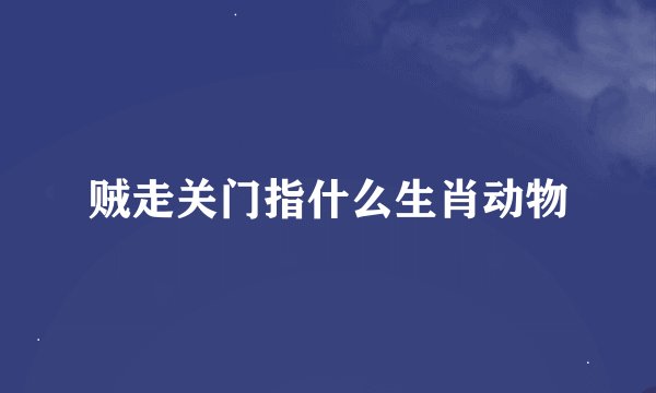 贼走关门指什么生肖动物