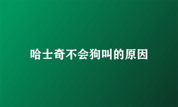 哈士奇不会狗叫的原因