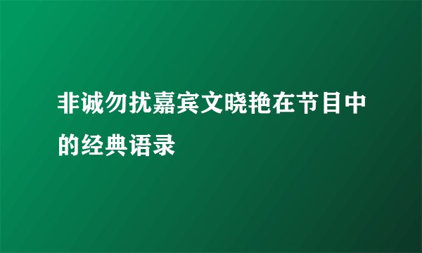 非诚勿扰嘉宾文晓艳在节目中的经典语录