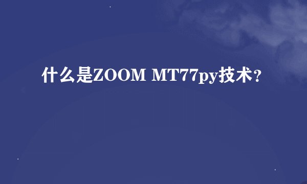 什么是ZOOM MT77py技术?