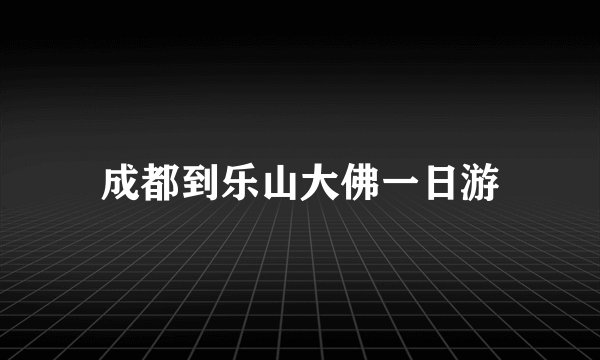 成都到乐山大佛一日游