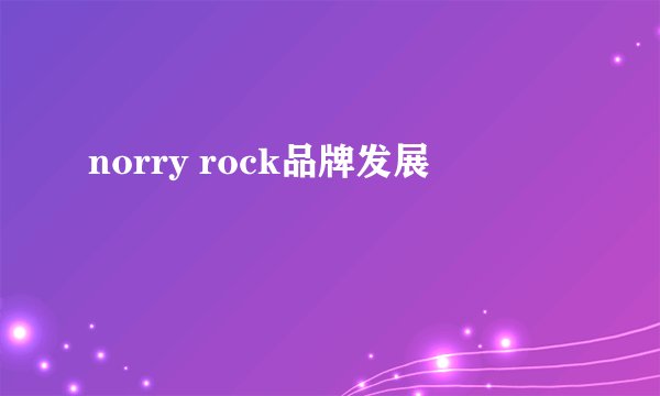 norry rock品牌发展