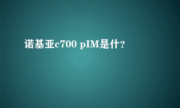 诺基亚c700 pIM是什？