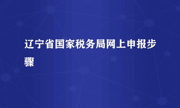 辽宁省国家税务局网上申报步骤