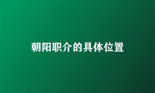 朝阳职介的具体位置