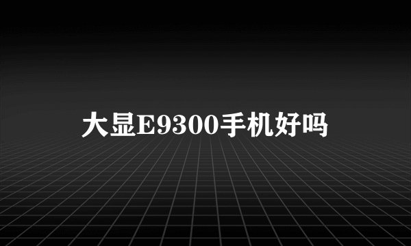 大显E9300手机好吗