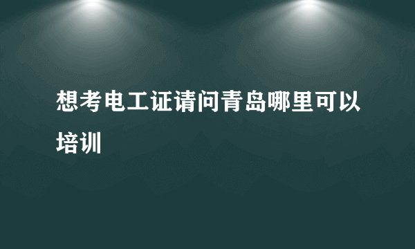 想考电工证请问青岛哪里可以培训