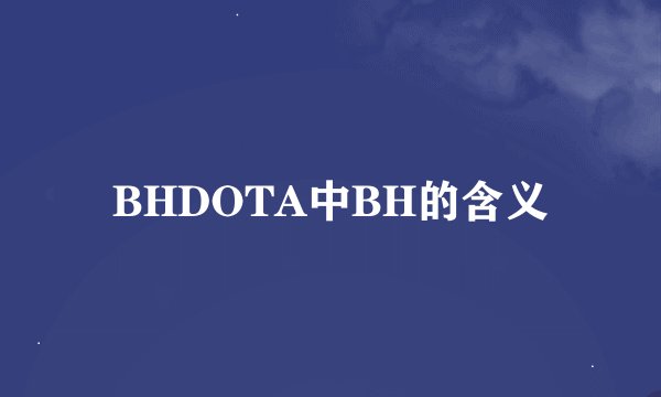 BHDOTA中BH的含义