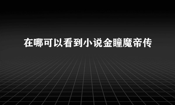在哪可以看到小说金瞳魔帝传