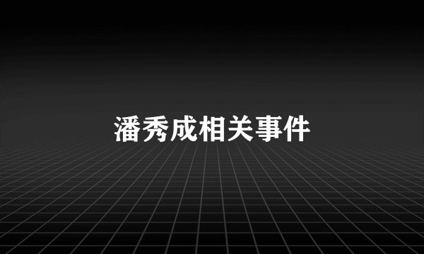 潘秀成相关事件