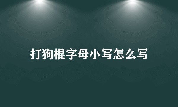 打狗棍字母小写怎么写
