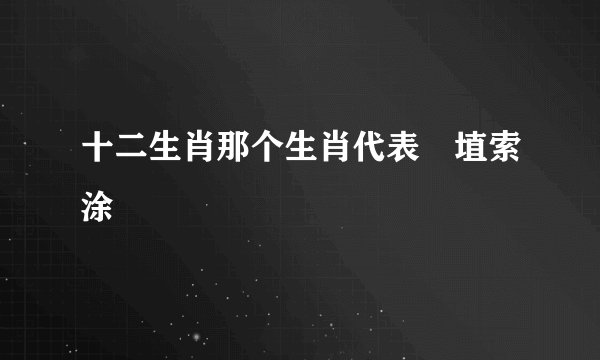 十二生肖那个生肖代表擿埴索涂