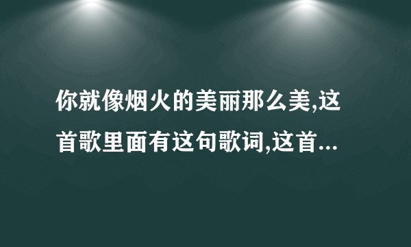 你就像烟火的美丽那么美,这首歌里面有这句歌词,这首歌叫什么名字
