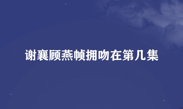 谢襄顾燕帧拥吻在第几集