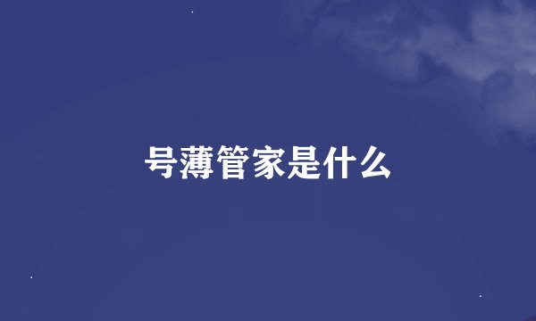 号薄管家是什么