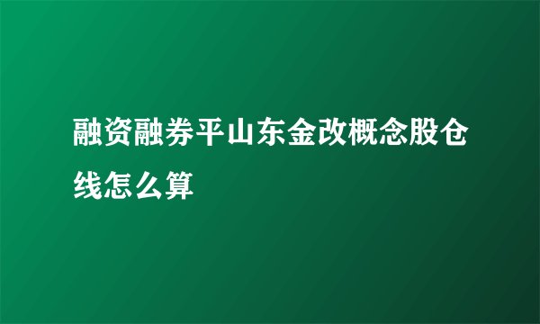 融资融券平山东金改概念股仓线怎么算
