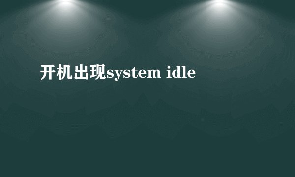 开机出现system idle