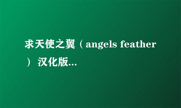 求天使之翼（angels feather） 汉化版游戏，可用，财富另加