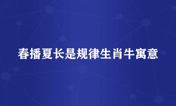 春播夏长是规律生肖牛寓意