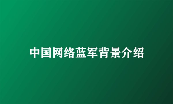 中国网络蓝军背景介绍