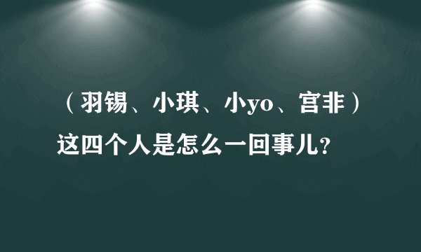 （羽锡、小琪、小yo、宫非）这四个人是怎么一回事儿？