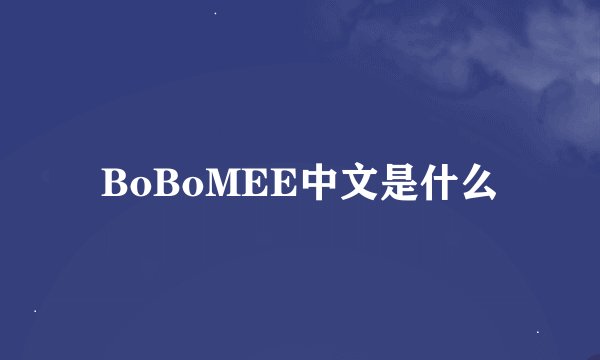 BoBoMEE中文是什么