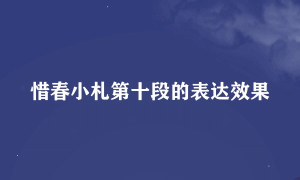 惜春小札第十段的表达效果