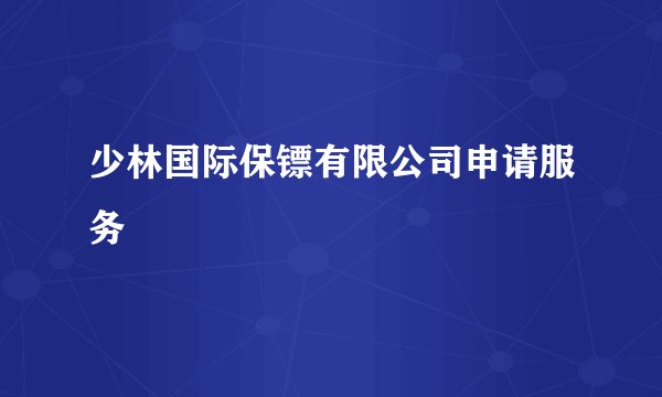 少林国际保镖有限公司申请服务